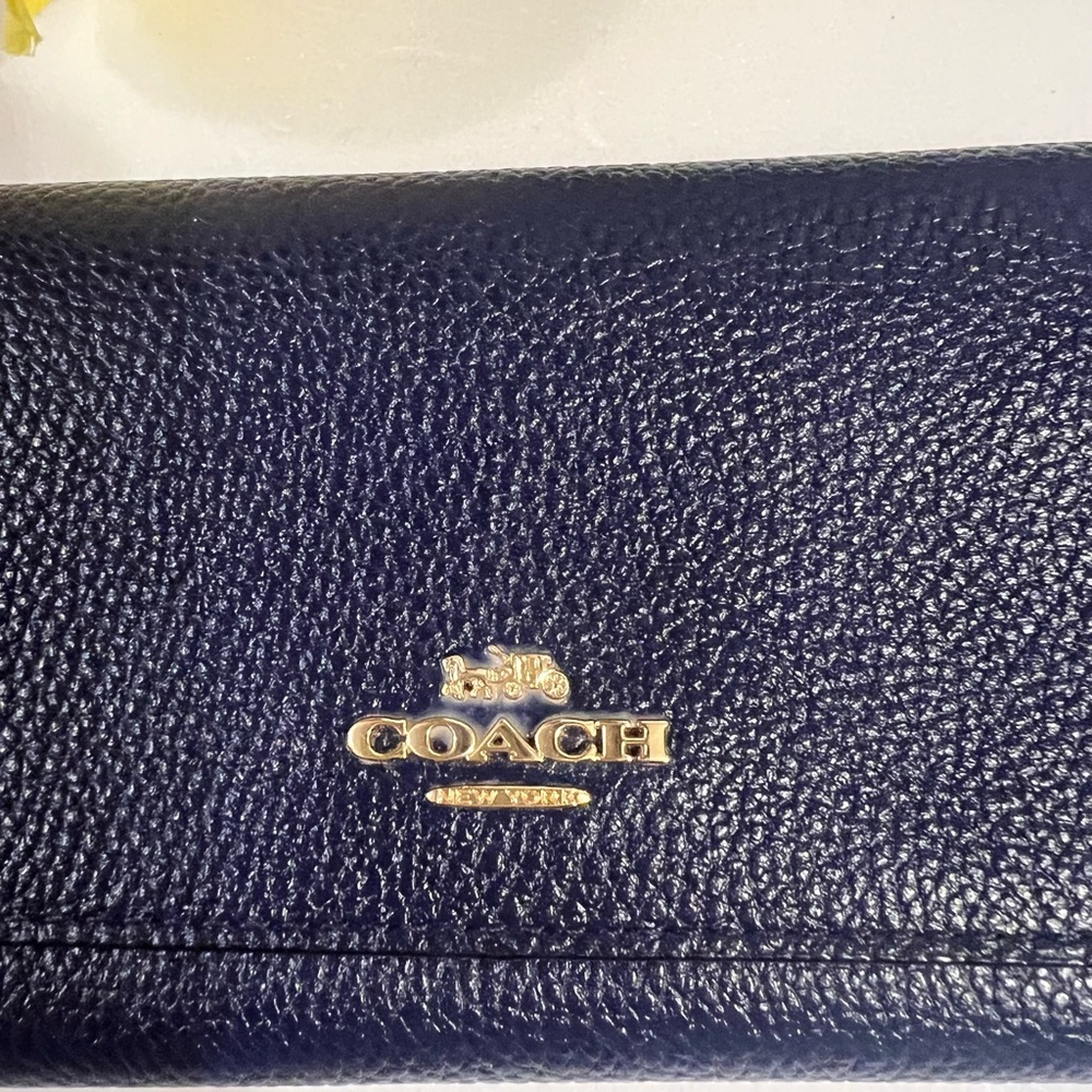 Coach Black Key Card Holder Leather Accessory - Picture 2 of 11